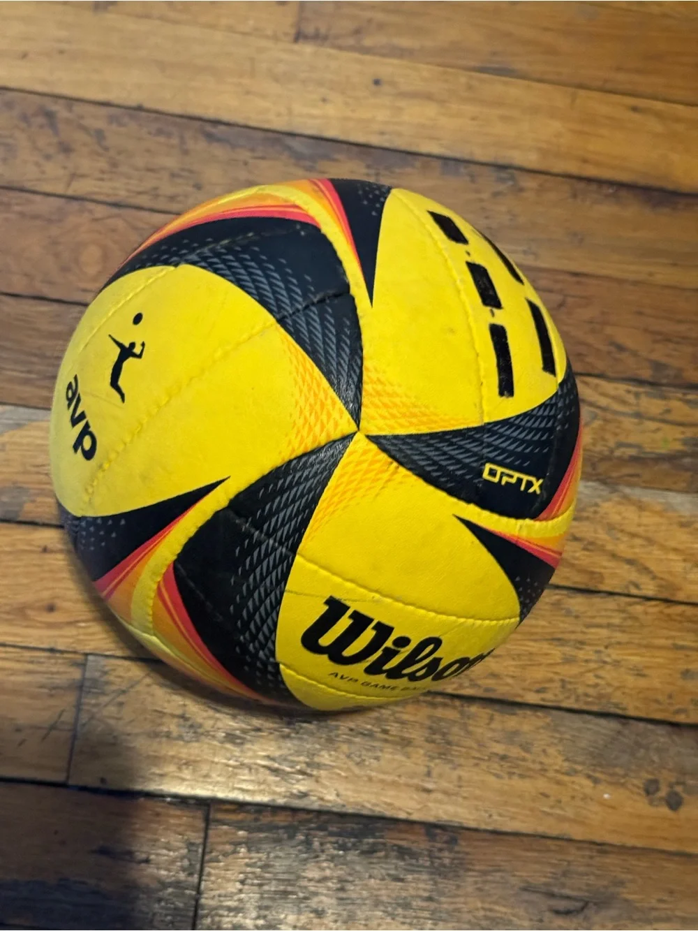 Wilson Yellow Black & Orange AVP Game Volleyball - Picture 2 of 2